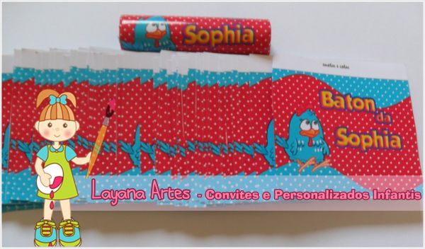 Rótulo para baton - Galinha Pintadinha