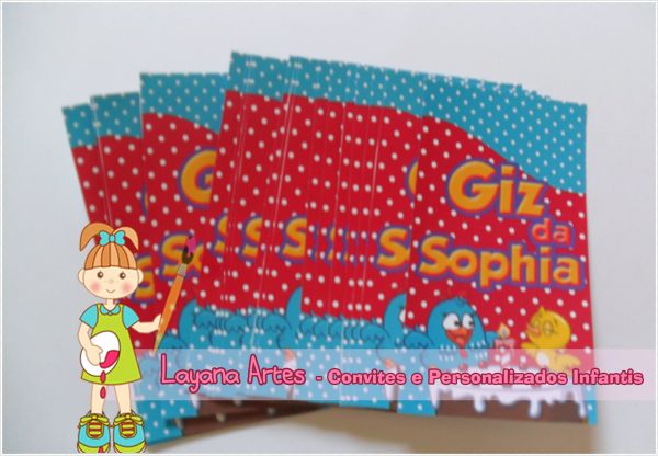 Rótulo para giz de cera - Galinha Pintadinha