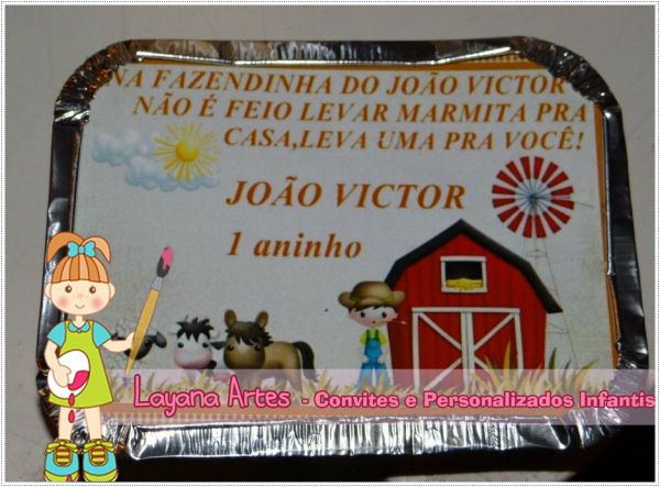 Marmitinha Personalizada - Fazendinha